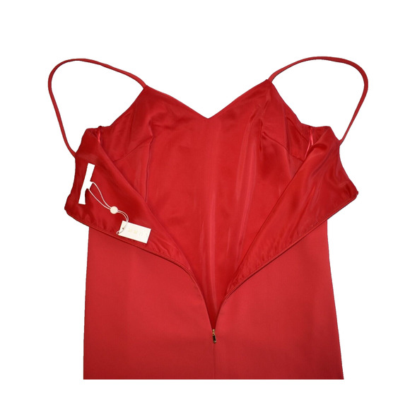 A8 NWT TRINA TURK Bright Red Spaghetti Strap Mini Ferris Summer Dress Size P - Picture 5 of 7